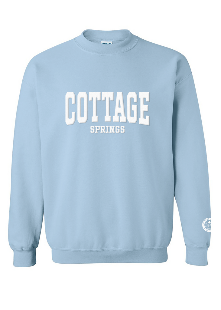 Puff Paint Crewneck - Baby Blue