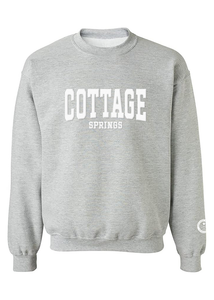 Puff Paint Crewneck - Grey/White