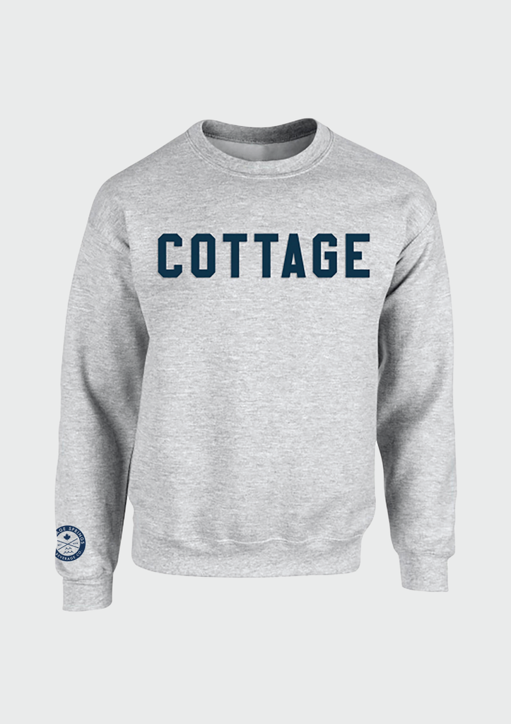 Cottage Varsity Stitched Crewneck - Grey